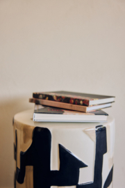 Ceramic side table, black ink.