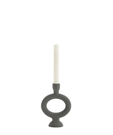 Stoneware candle holder Matt anthracite S