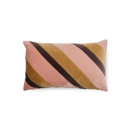 Cushion striped velvet sunkissed (50 x 30 cm)