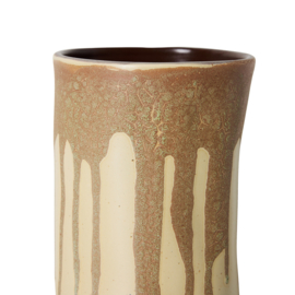 Vase long, melting brown