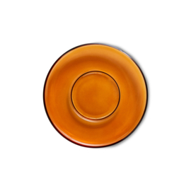 Glass saucer amber brown