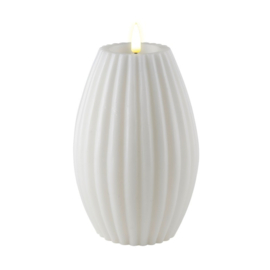 Stripe candle white 10 x15 cm