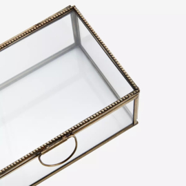 Glass box antique brass M