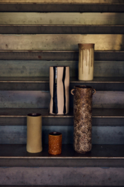 Vase mono, sand/black