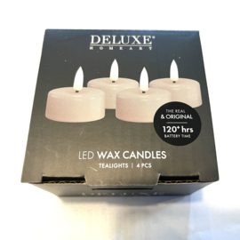 Real flame led candle sand mini tealight 3,5 x 4 cm, 4 stuks