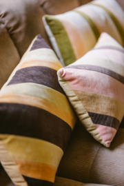 Cushion striped velvet sunkissed (50 x 30 cm)