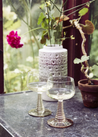 Swirl wine glass high green