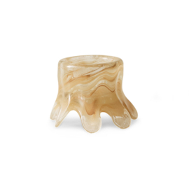 Candle holder low, cream