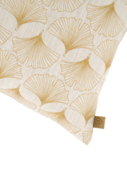 Kussen ginkgo blaadjes camel