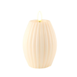 Stripe candle creme 7,5 x 10 cm