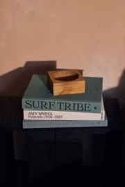 Teak cube bowl, small