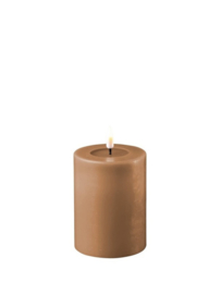 Real flame led candle caramel 7,5 x 10 cm