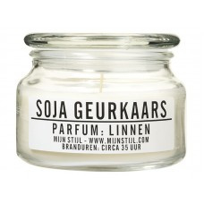 Geurkaars soja glas linnen