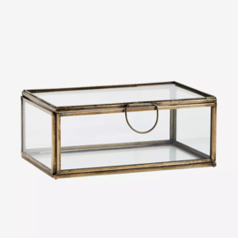 Glass box antique brass M