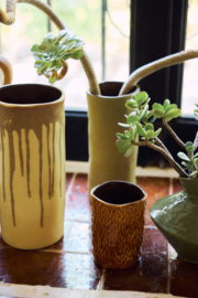 Vase long, melting brown