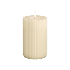 Creme Solid Stripe Candle 8 * 12,5