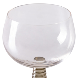 Swirl wine glass low green 