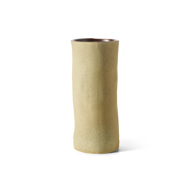 Vase long, mud brown
