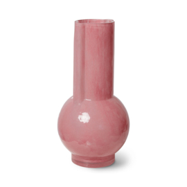 Vase glass, flamingo pink