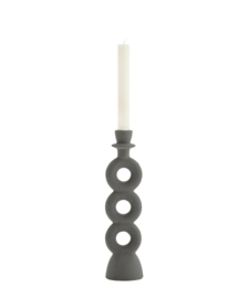 Stoneware candle  holder Matt anthracite