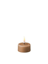 Real flame led candle caramel tealight 4 x 4,5 cm, 2 stuks