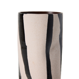 Vase mono, sand/black