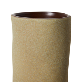 Vase long, mud brown