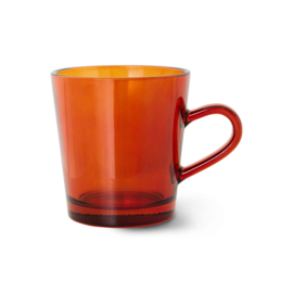 Glass coffee cup amber brown