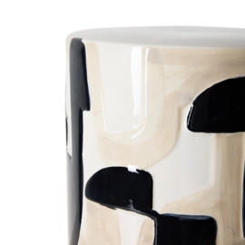 Ceramic side table, black ink.