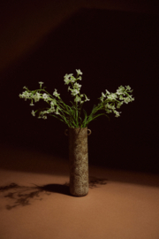 Vase long, reactive brown