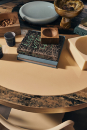 Teak cube bowl, small