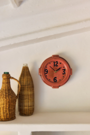 Clock, retro ceramic wall, pink