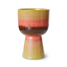 Flower pot retro lime green