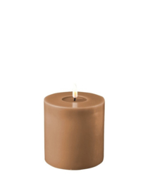 Real flame led candle caramel 10 x 10 cm