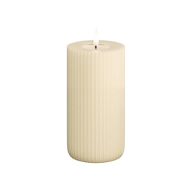 Creme Solid Stripe Candle 8 * 15