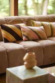 Cushion striped velvet sunkissed (50 x 30 cm)