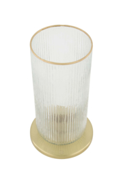 Kandelaar glas ribbel