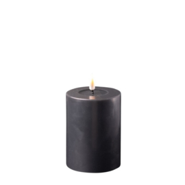 Real flame led candle black 7,5 x 10 cm