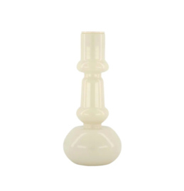 Glazen kandelaar zand 18 cm