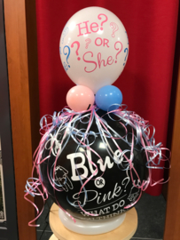 Gender reveal ballon Blue or Pink? What do you think? , incl. confetti