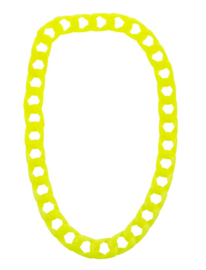 Halsketting met grote schakel fluo geel