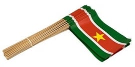 Vlaggetje op stok papier Suriname