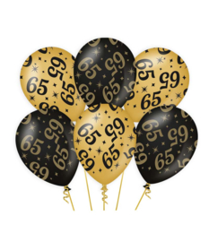 Ballonnen zwart/goud 65 (6 st.)