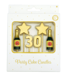 Party cake candles gold - 30 jaar