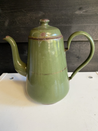 Groen emaille koffiepot