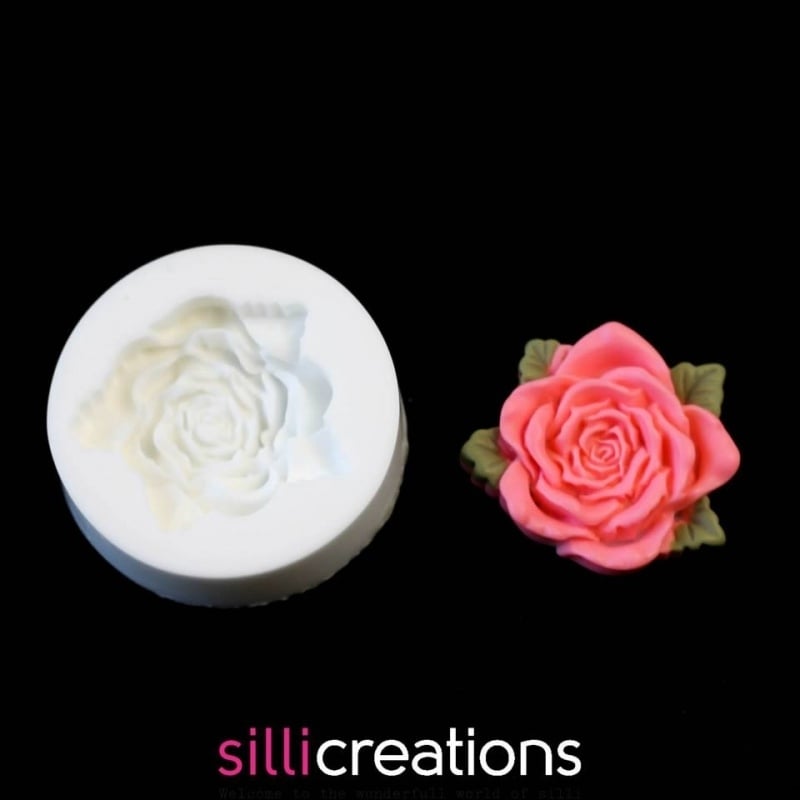 M0042 Sillicreations Mould | Large Carved Rose 38mm