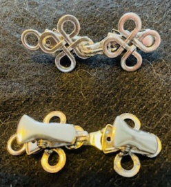 202631	Vestclip zilverkl enkel geweven open ong 6 cm