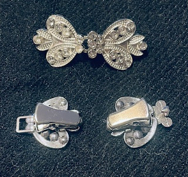 202602	Vestclip bling bling zilverkl tulpvorm ong 6 cm