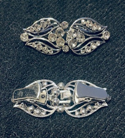 202604	Vestclip bling bling zilverkl langwerpig bloem ong 6 cm