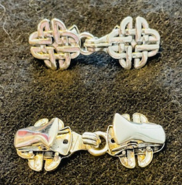 202635	Vestclip zilverkl geweven vierkant rond ong 6 cm